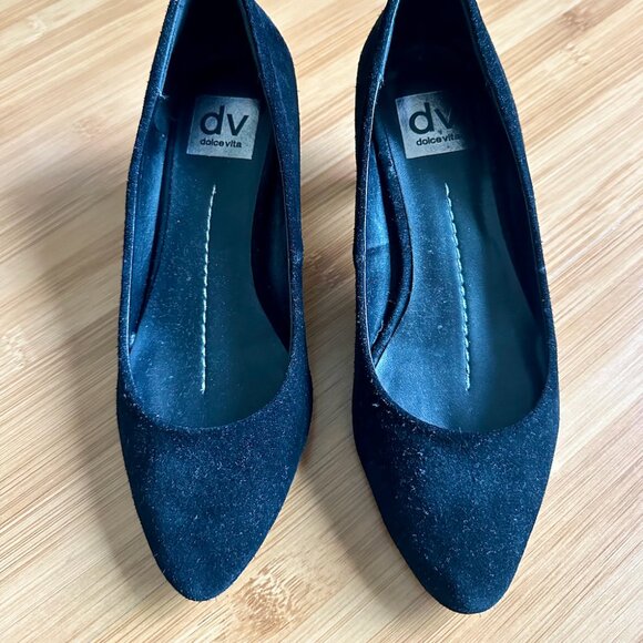 Dolce Vita Black Suede Kitten Heels Size 7.5M - Picture 2 of 8